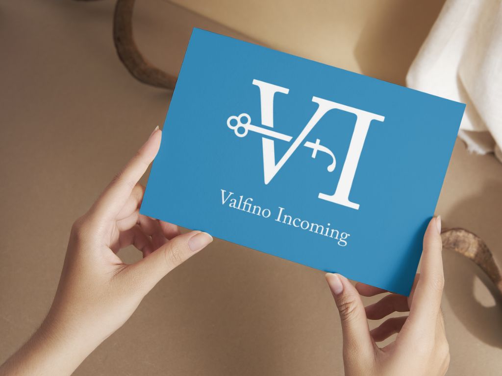 il logo di valfino incoming mostrato su un cartoncino